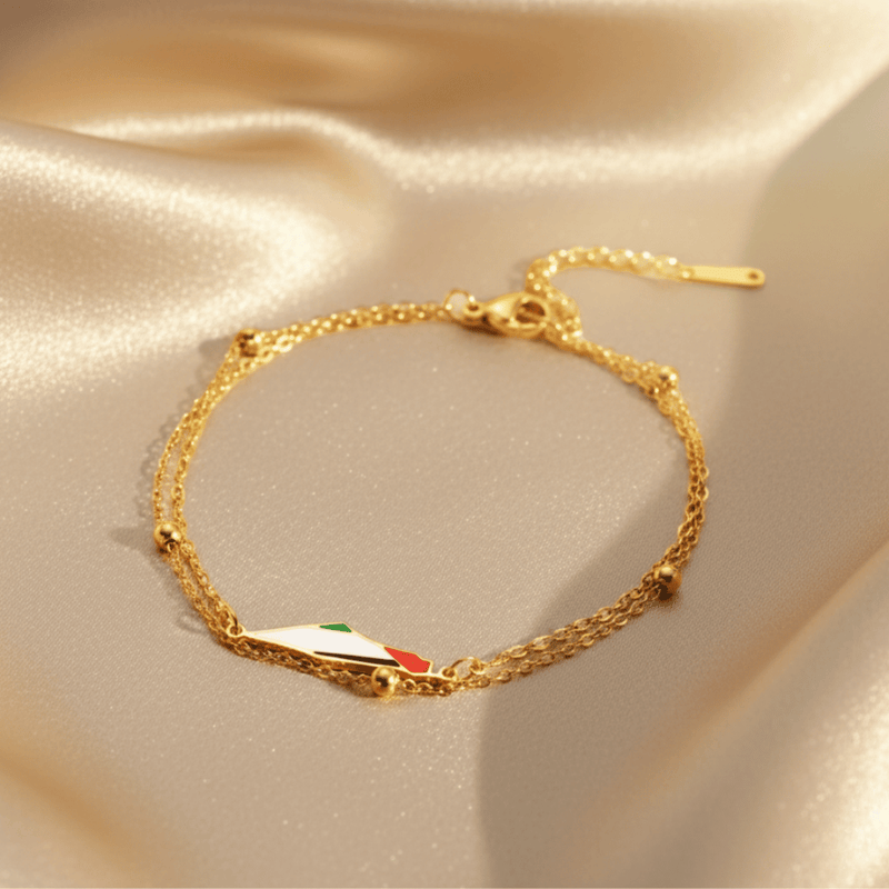 Palestine Map Bracelet
