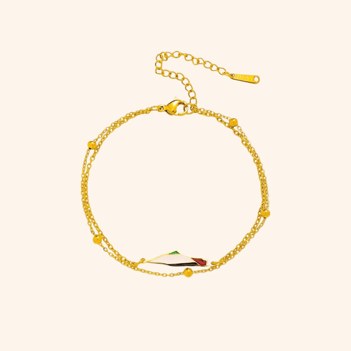 Palestine Map Bracelet