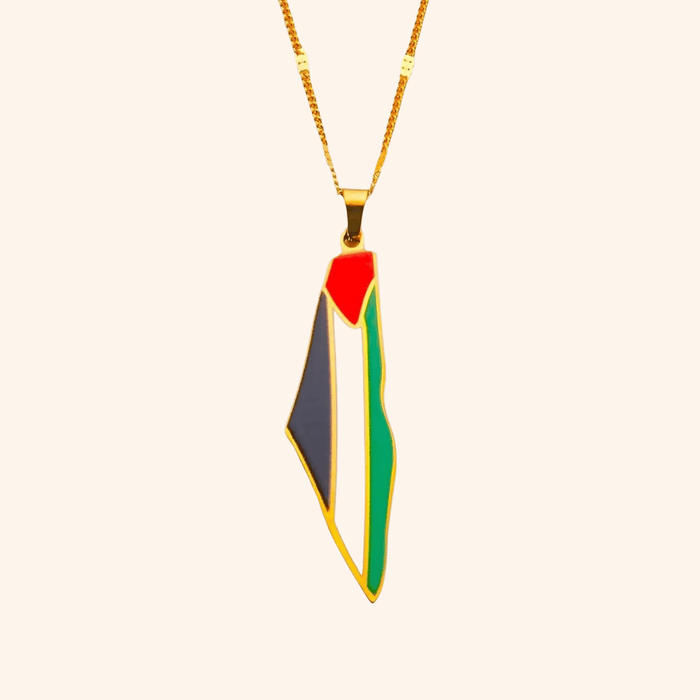 Palestine Pride Map Necklace